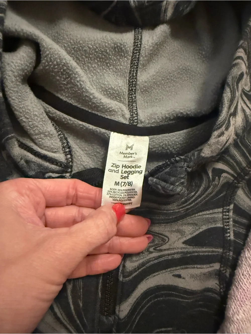 Girls Marble Cropped Hoodie and Button Front Cardigan